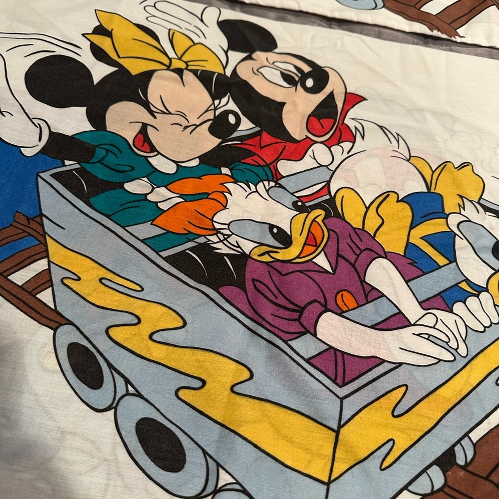 Vintage Disney Mickey Mouse Donald Duck Train Car Standard Pillowcases - Picture 11 of 11